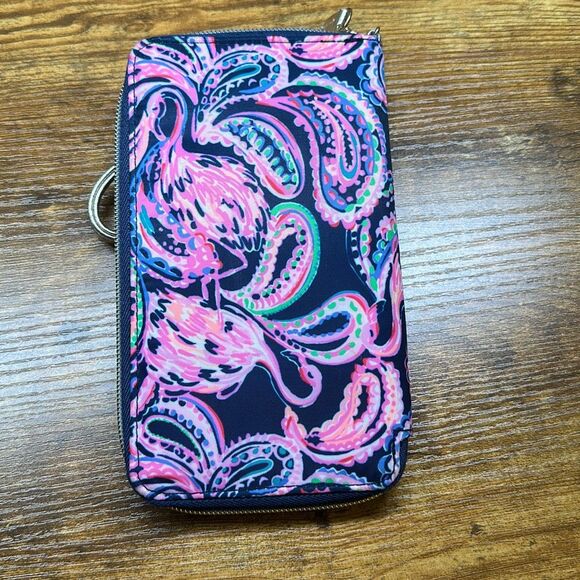 Lilly Pulitzer Tiki Palm Wristlet Clutch Smartphone Holder Credit Card Holder - Picture 4 of 11